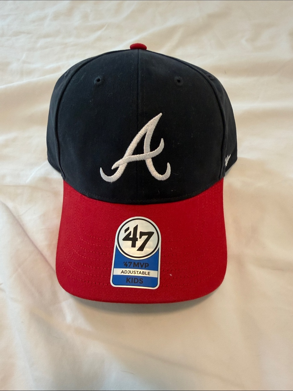 '47 Kids Atlanta Baseball Cap in Navy and Red with White A Logo
